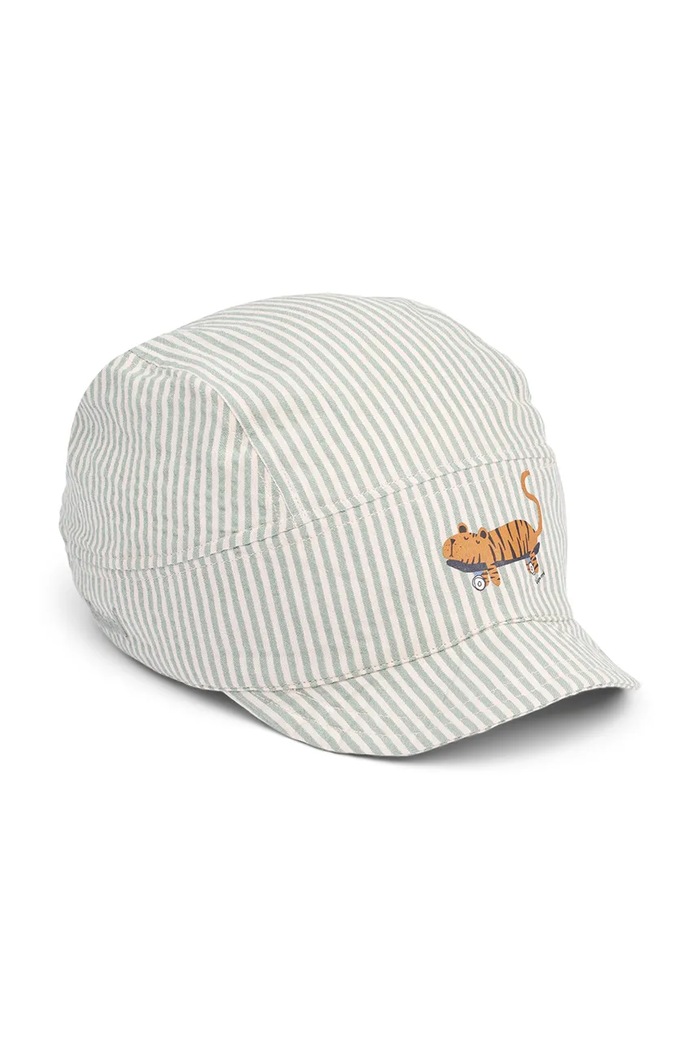 Detská bavlnená šiltovka Liewood Theon Soft Seersucker Cap potlač modrá LW20621.PPY2