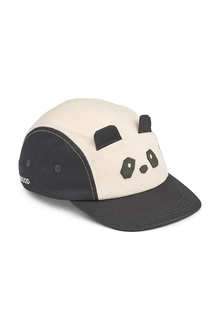 Liewood czapka z daszkiem bawełniana dziecięca Rory Panda Cap aplikacja beżowy LW20734.PPY2