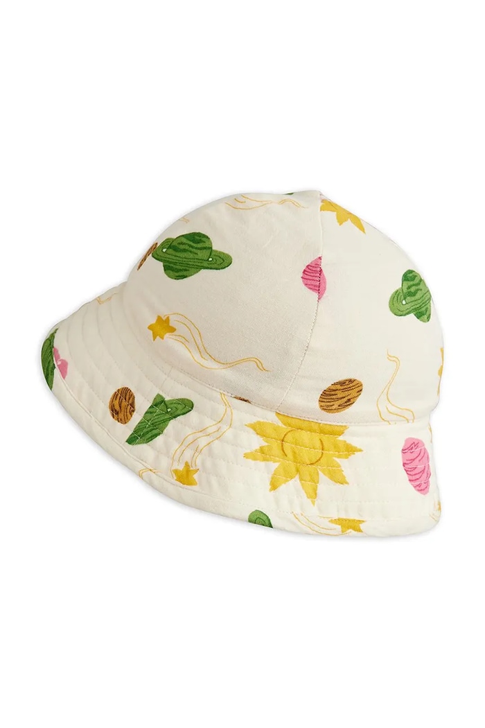 Mini Rodini pălărie din bumbac pentru copii Space 26265111 bej SS26