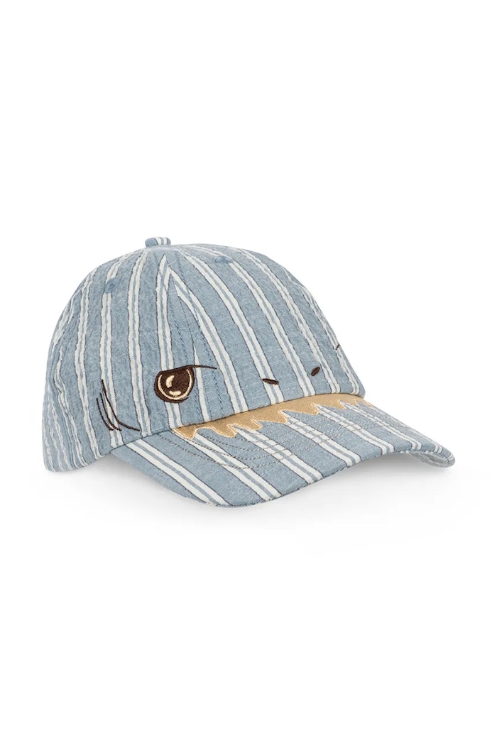 Konges Sløjd detská bavlnená šiltovka ELLIOT SHARK CAP GOTS KS104780.PPY2 modrá SS26