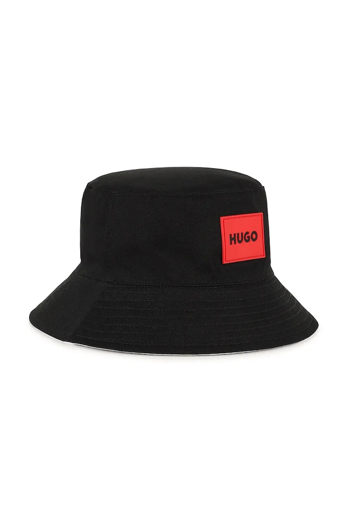 HUGO pălărie reversibilă din bumbac pentru copii bumbac negru G01165.52.56