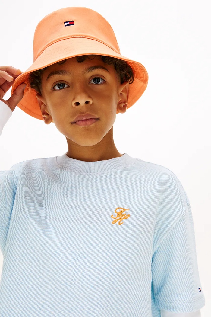 Tommy Hilfiger klobúk bucket detský bavlnený KA0KA00041.PPY2 oranžová