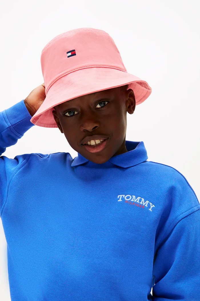 Tommy Hilfiger kapelusz bucket dziecięcy bawełniany KA0KA00041.PPY2 różowy