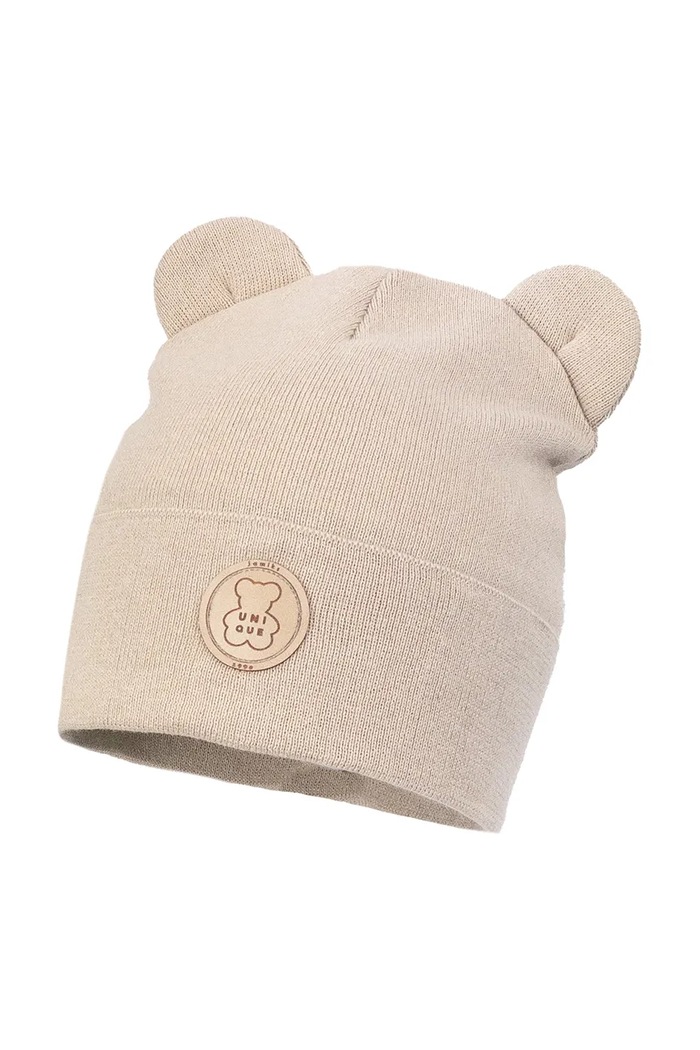 Jamiks czapka beanie dziecięca bawełniana VINCENTS VINCENTS.Na.gl.JWI003.K beżowy SS26
