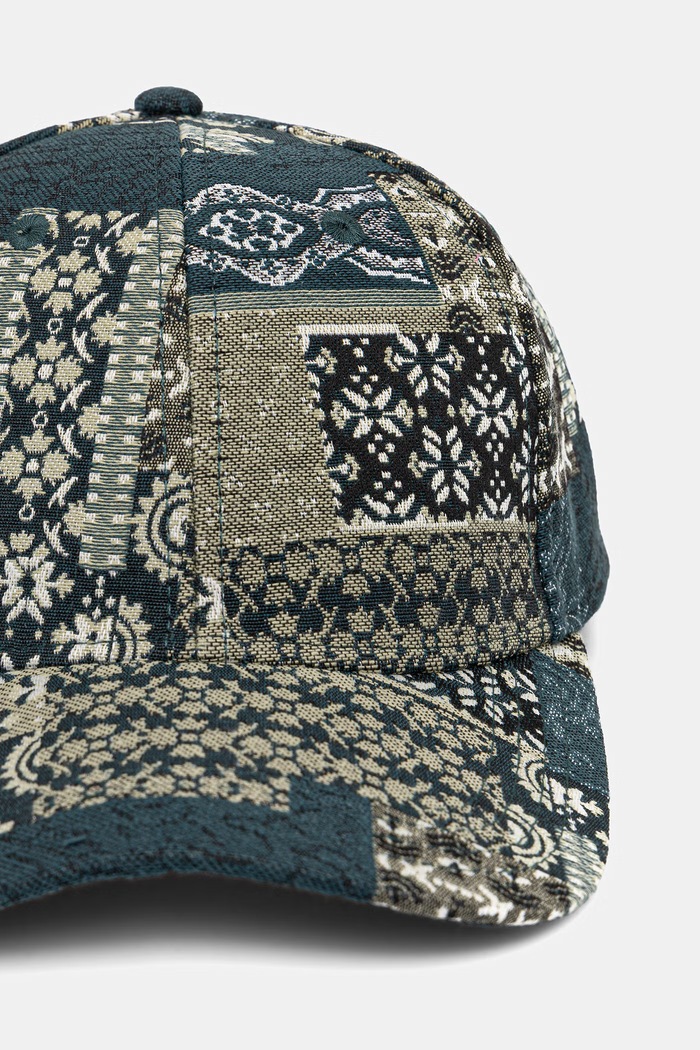 Les Deux czapka z daszkiem męska Patchwork 1001713 zielony SS26
