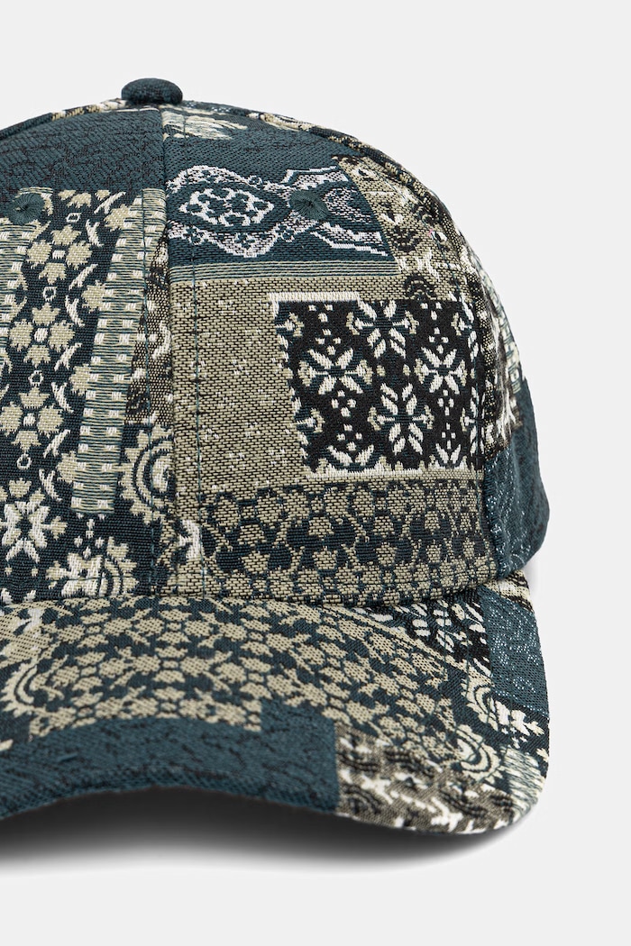 Les Deux czapka z daszkiem męska Patchwork 1001713 zielony SS26