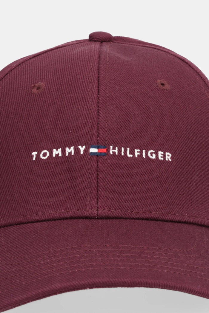 Βαμβακερό καπέλο του μπέιζμπολ Tommy Hilfiger AM0AM14045 μπορντό SS26
