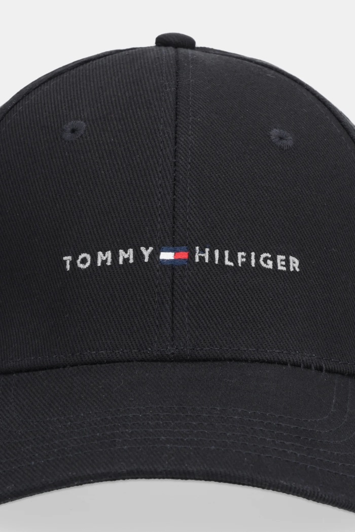 Βαμβακερό καπέλο του μπέιζμπολ Tommy Hilfiger AM0AM14045 μαύρο SS26