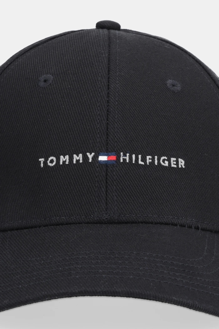 Βαμβακερό καπέλο του μπέιζμπολ Tommy Hilfiger AM0AM14045 μαύρο SS26