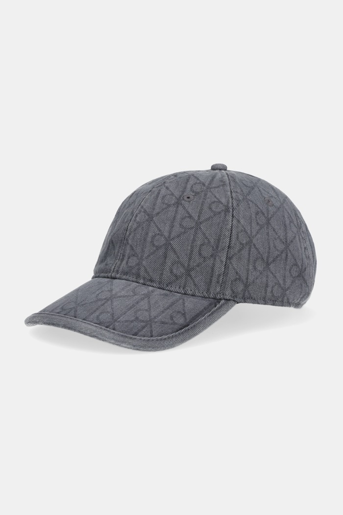 Τζιν καπέλο μπέιζμπολ Calvin Klein λεπτό μοτίβο γκρί LV04D5048G