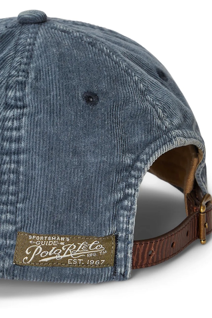 Dodatki Baseball kapa iz rebrastega žameta Polo Ralph Lauren 710P04334 mornarsko modra