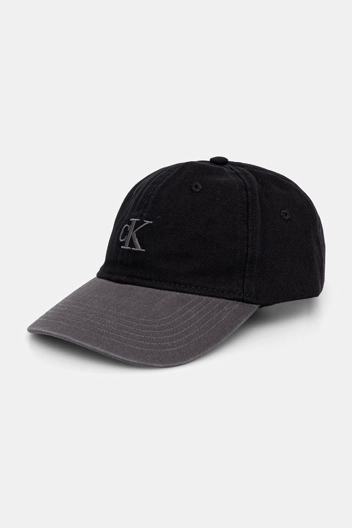 Calvin Klein καπέλο μπέιζμπολ ανδρικό βαμβακερό μαύρο LV04D5089G