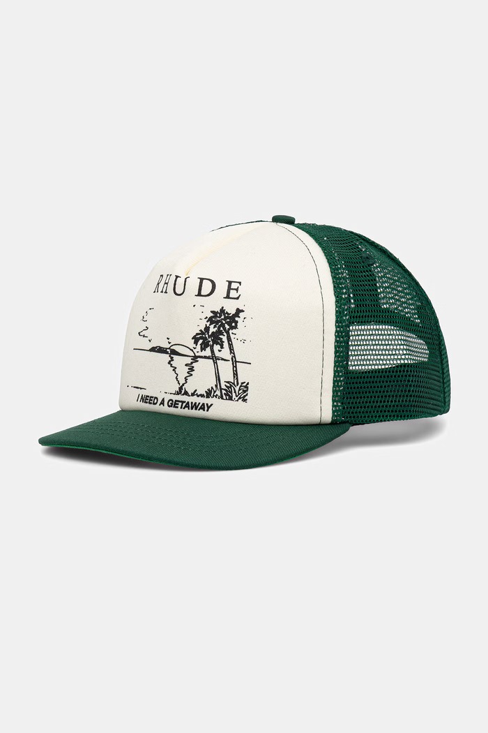 Шапка с козирка RHUDE I Need a Getaway щампа зелен RHPS26HA01121