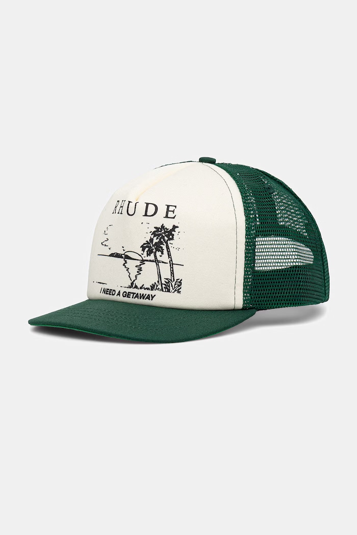 Шапка с козирка RHUDE I Need a Getaway щампа зелен RHPS26HA01121