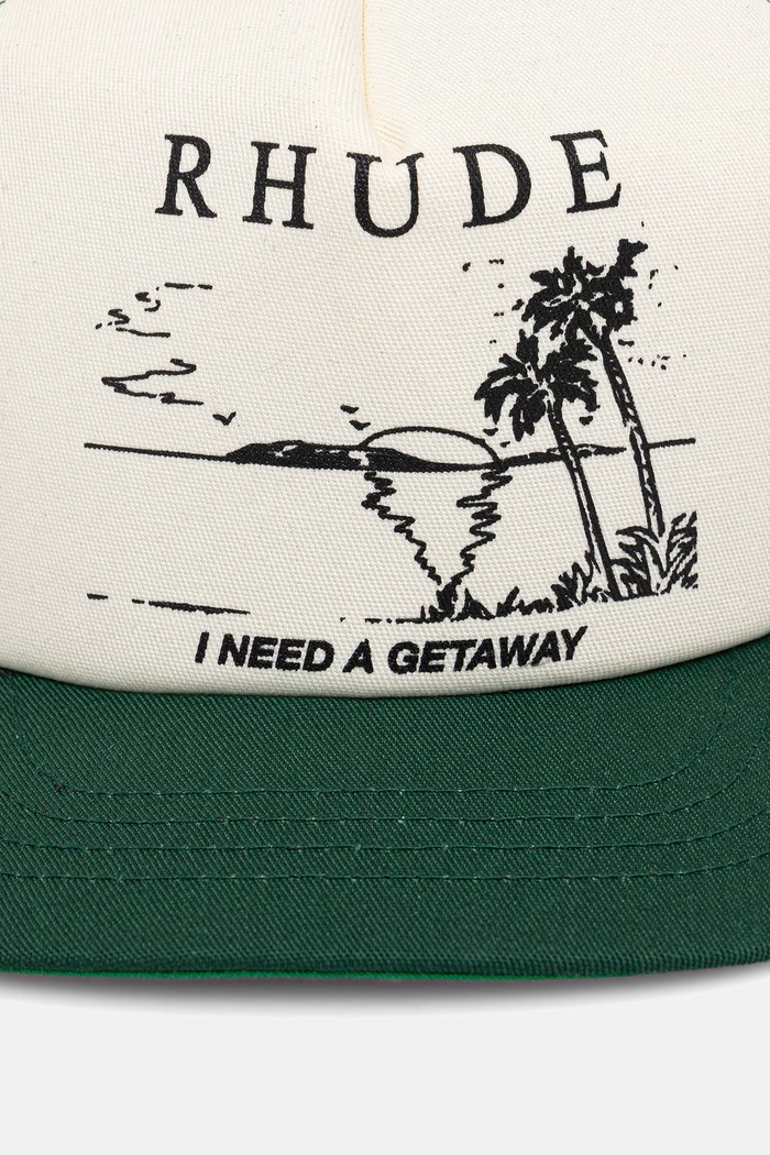 Шапка с козирка RHUDE I Need a Getaway RHPS26HA01121 зелен SS26
