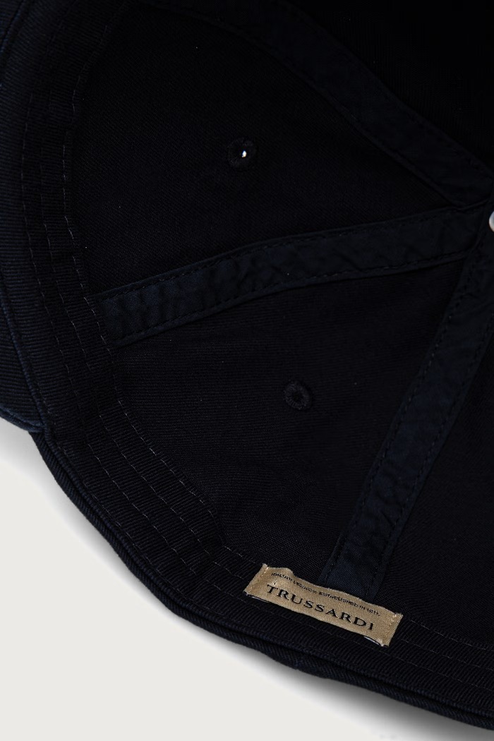 Czapka z daszkiem męska z bawełną Trussardi E079C000022N granatowy