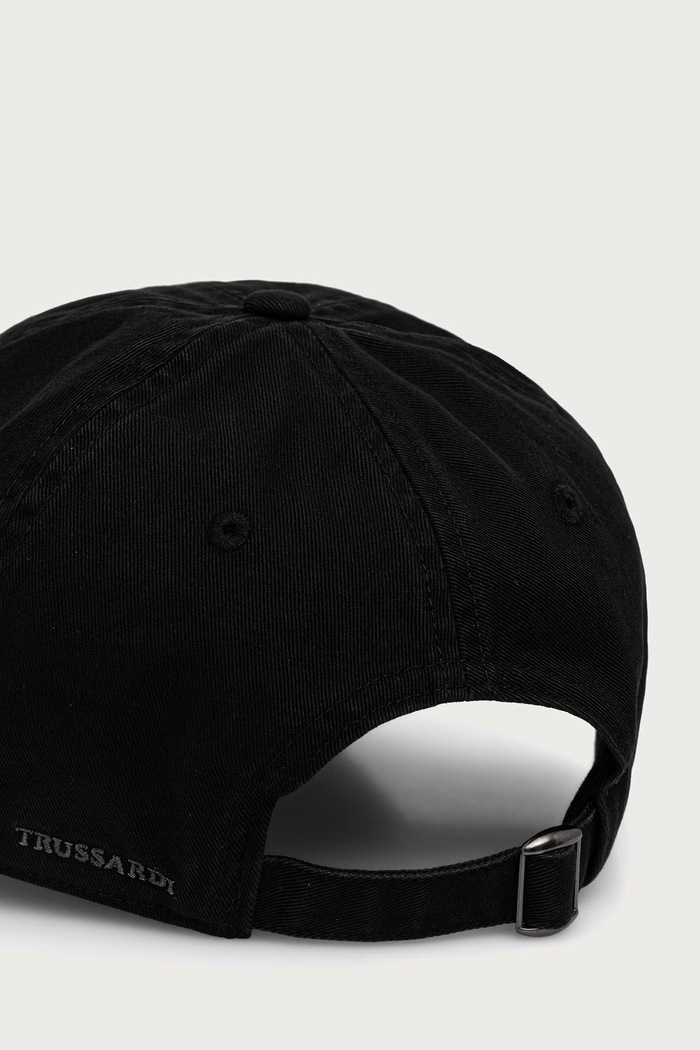 Trussardi Czapka z daszkiem męska z bawełną E079C000022N czarny SS26