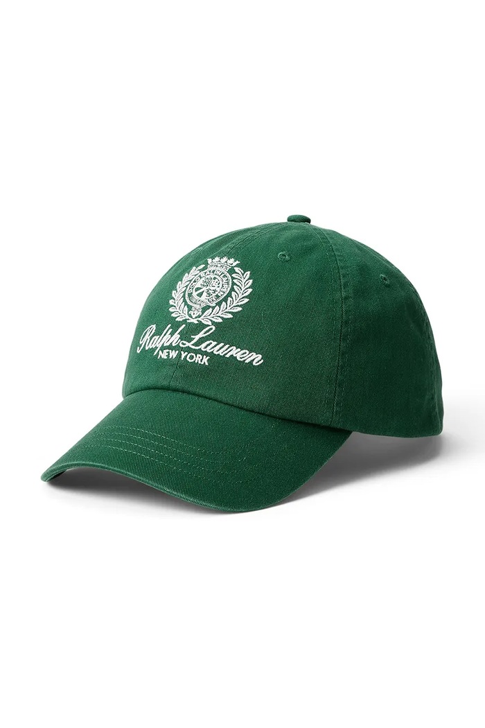 Polo Ralph Lauren czapka z daszkiem bawełniana aplikacja zielony 710A13274