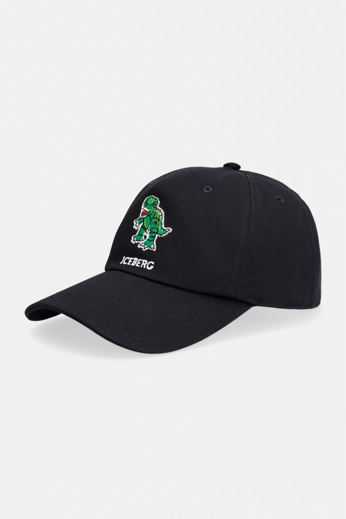 Iceberg czapka z daszkiem bawełniana aplikacja czarny 7104.6967