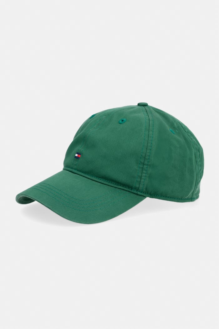 Tommy Hilfiger czapka z daszkiem męska bawełniana zielony AM0AM14099