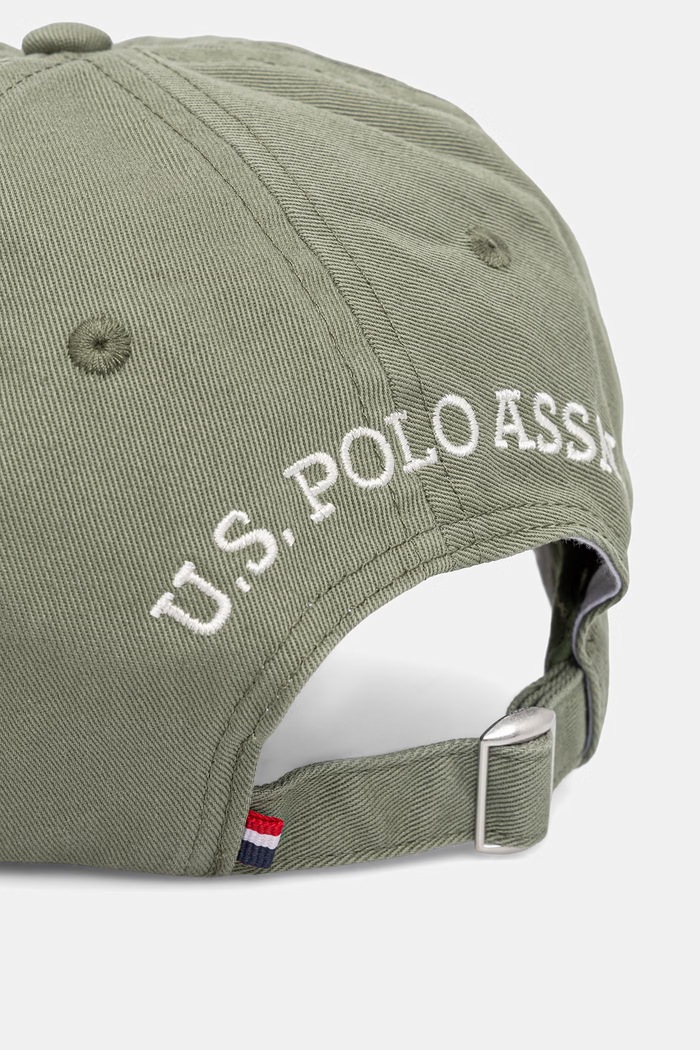 Αξεσουάρ U.S. Polo Assn. καπέλο με γείσο ανδρικό βαμβακερό OUTLINE DHM WASHED CASUAL MUP3426 πράσινο