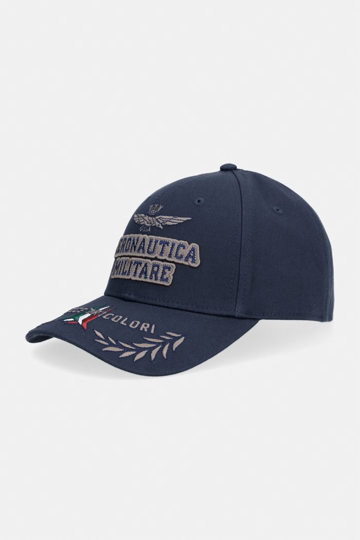 Bombažna bejzbolska kapa Aeronautica Militare Bombaž mornarsko modra HA1104UCT02261