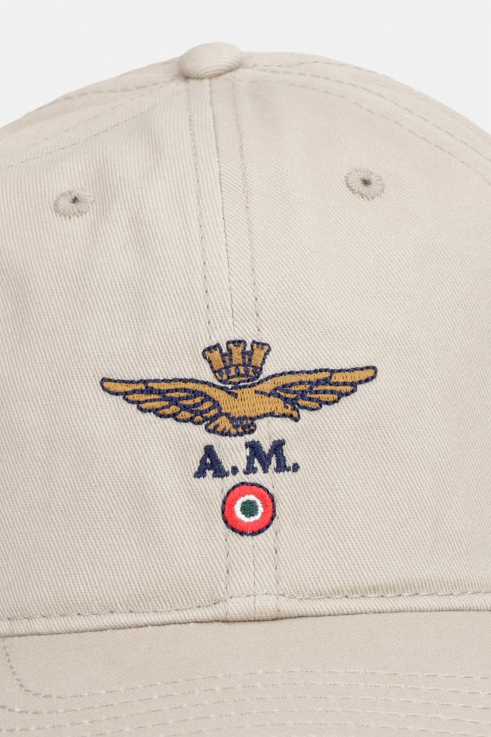 Bombažna bejzbolska kapa Aeronautica Militare HA1246UCT02261 bež SS26