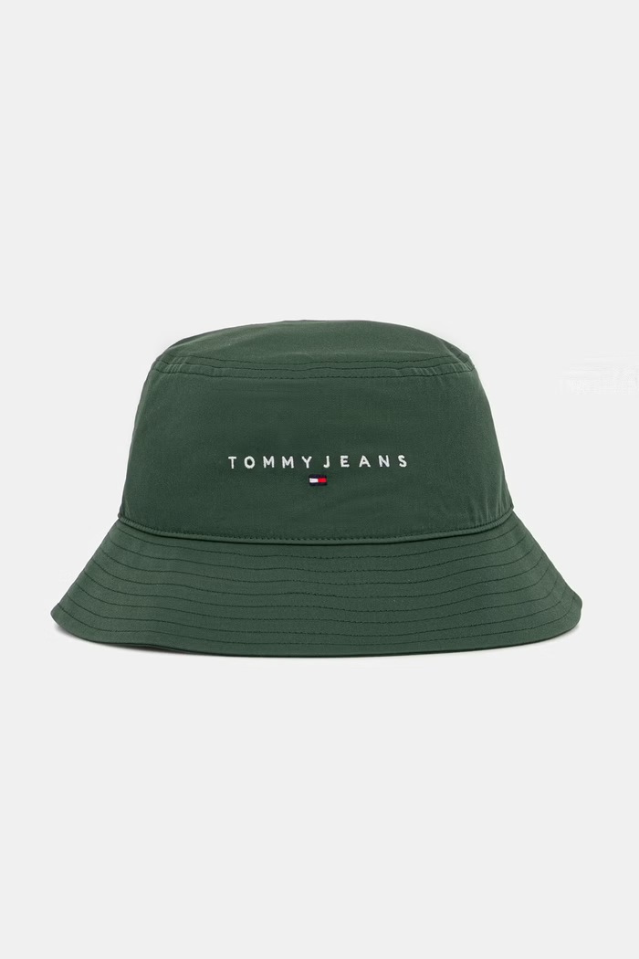 Tommy Jeans klobúk bucket pánsky bavlnený zelená AM0AM14201