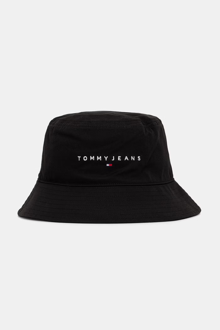 Tommy Jeans klobúk bucket pánsky bavlnený čierna AM0AM14201