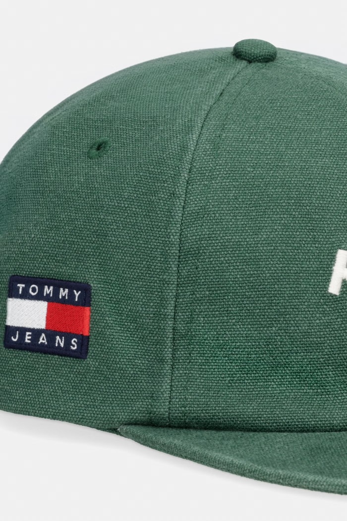 Tommy Jeans șapcă pentru bărbați, din bumbac AM0AM14207 verde SS26