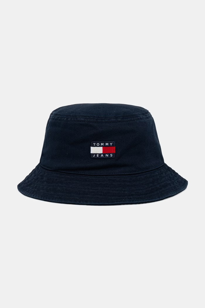 Tommy Jeans klobúk bucket pánsky bavlnený tmavomodrá AM0AM14267