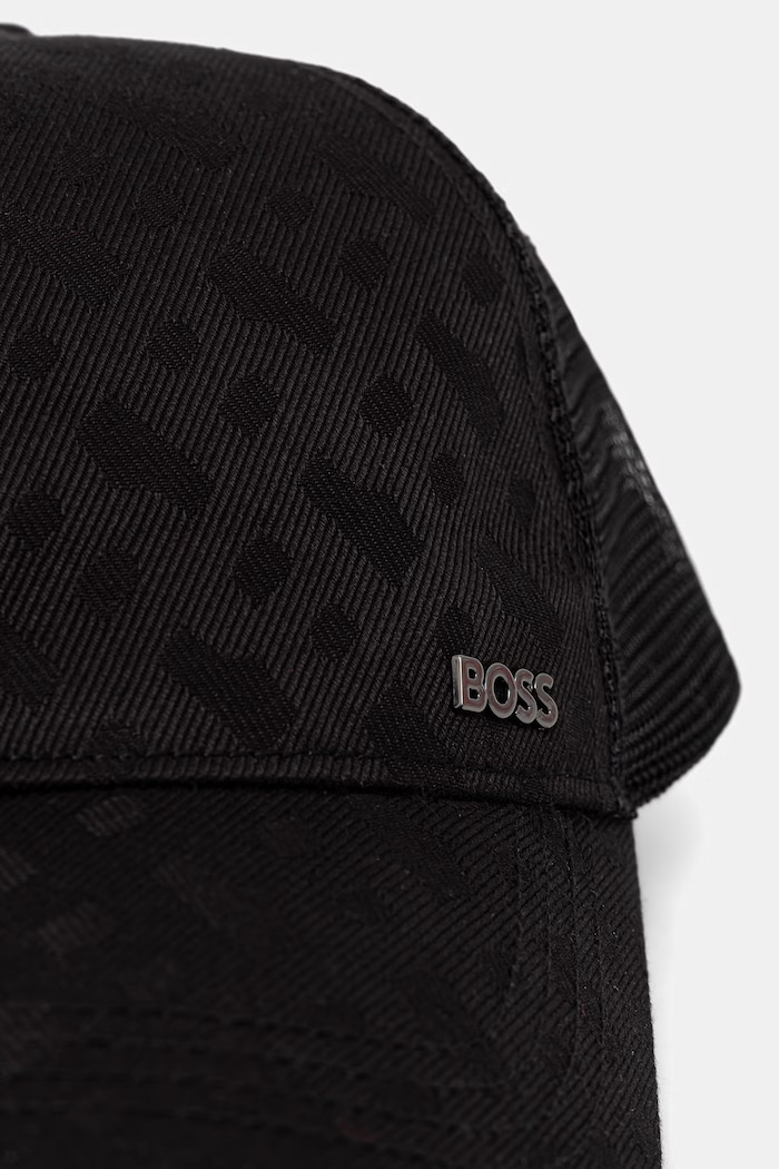BOSS καπέλο trucker ανδρικό Trucker 50560346 μαύρο SS26