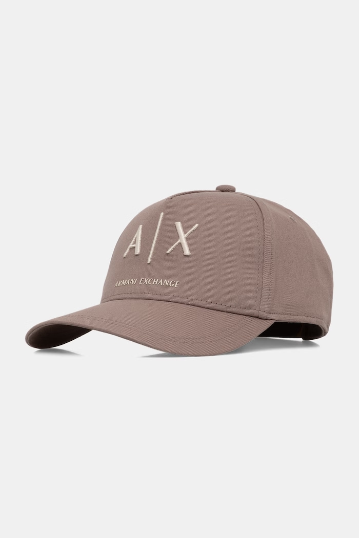 Armani Exchange bejzbalová čiapka pánska bavlnená hnedá XM002696.AF15502