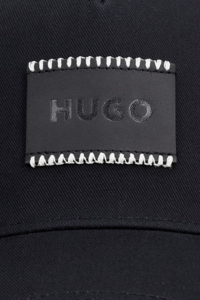 HUGO čiapka so šiltom pánska bavlnená Jude-SL 50560442 čierna SS26