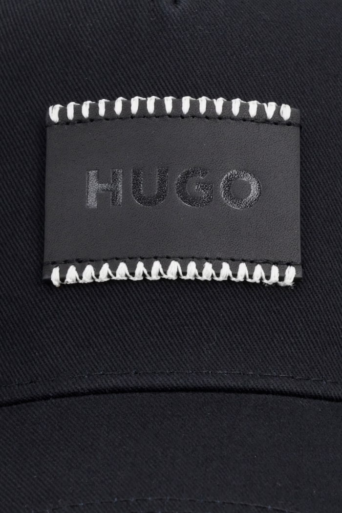 HUGO čiapka so šiltom pánska bavlnená Jude-SL 50560442 čierna SS26
