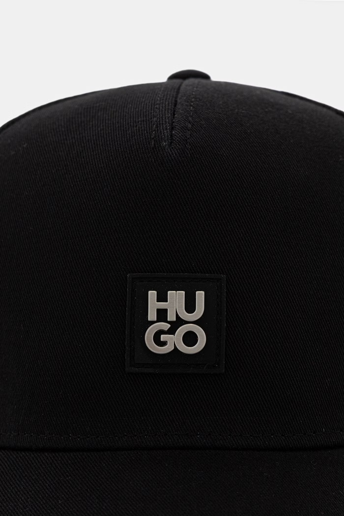 HUGO czapka z daszkiem trucker męska bawełniana Marsel-Trucker-SL 50560454 czarny SS26