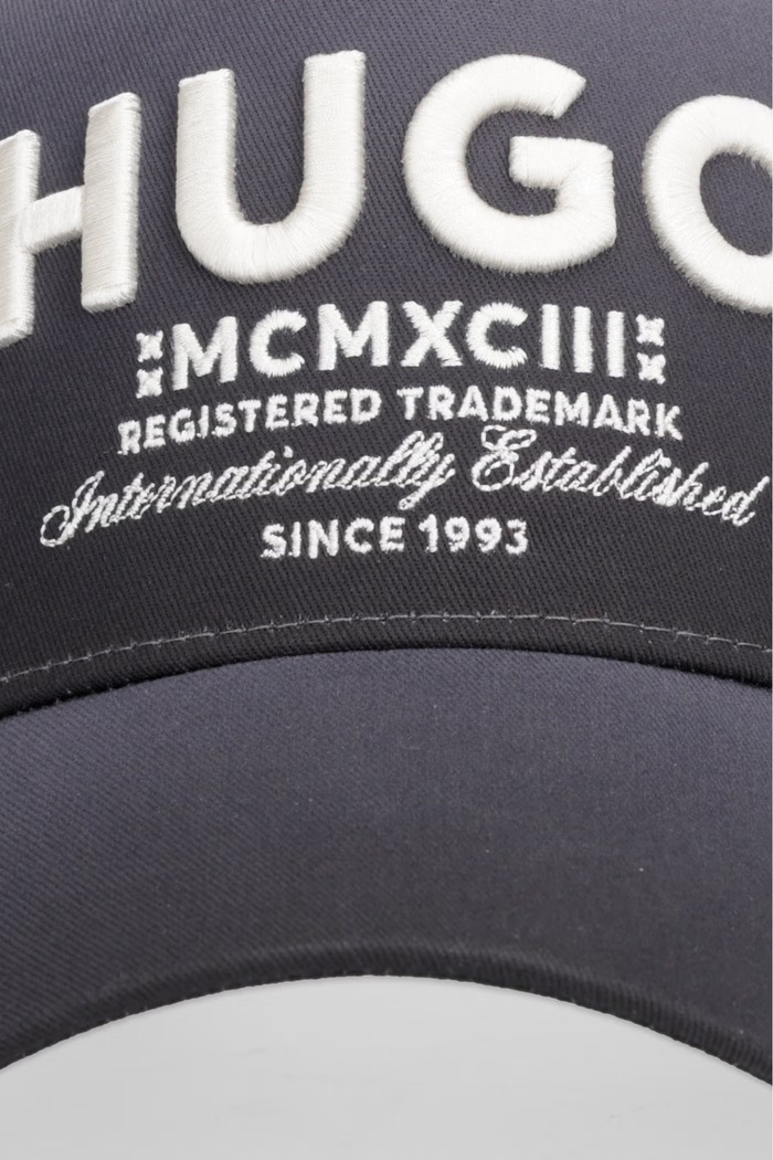 HUGO Blue șapcă de baseball pentru bărbați, din bumbac Merk-Degrade 50560345 gri SS26