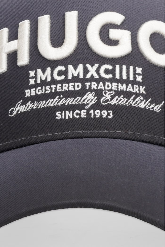 HUGO Blue șapcă de baseball pentru bărbați, din bumbac Merk-Degrade 50560345 gri SS26