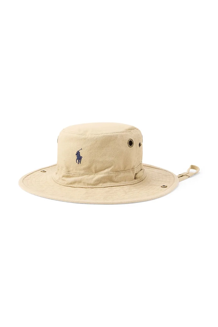 Polo Ralph Lauren COTTON-WOVEN SURF HAT pălărie de pescar din bumbac pentru bărbați bej 449973197003