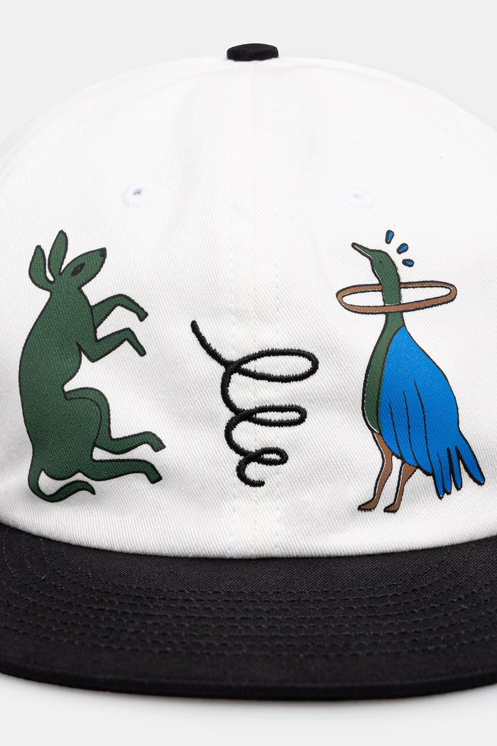 by Parra Animal style czapka z daszkiem bawełniana męska 55485.White biały SS26