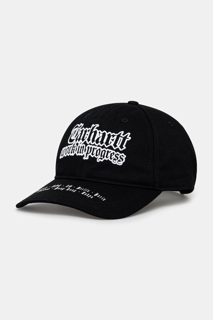 Carhartt WIP World Tour Cap καπέλο με γείσο βαμβακερό Ανδρικό μαύρο I036341.0D2XX