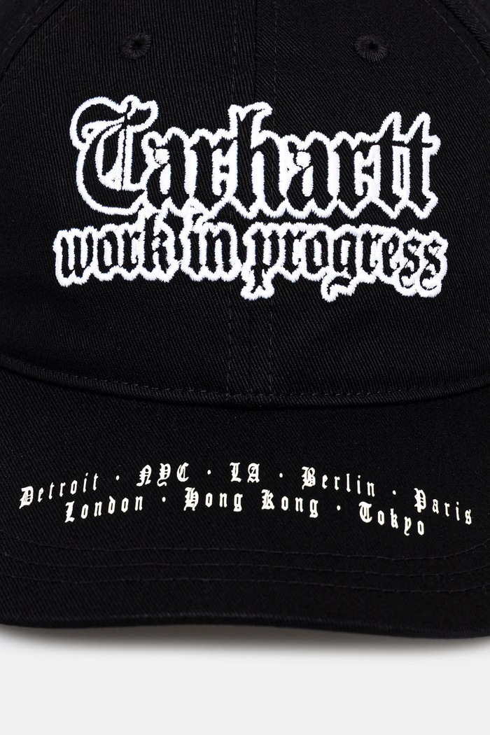 Carhartt WIP World Tour Cap καπέλο με γείσο βαμβακερό Ανδρικό I036341.0D2XX μαύρο SS26