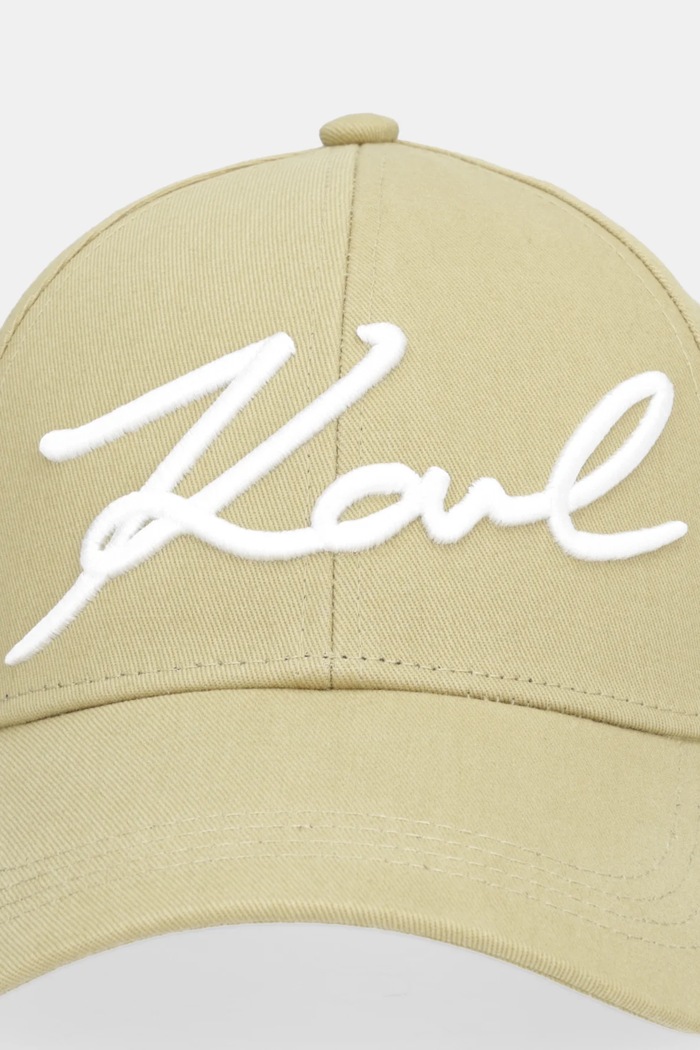 Karl Lagerfeld czapka z daszkiem bawełniana K/SIGNATURE B1W33009 zielony SS26