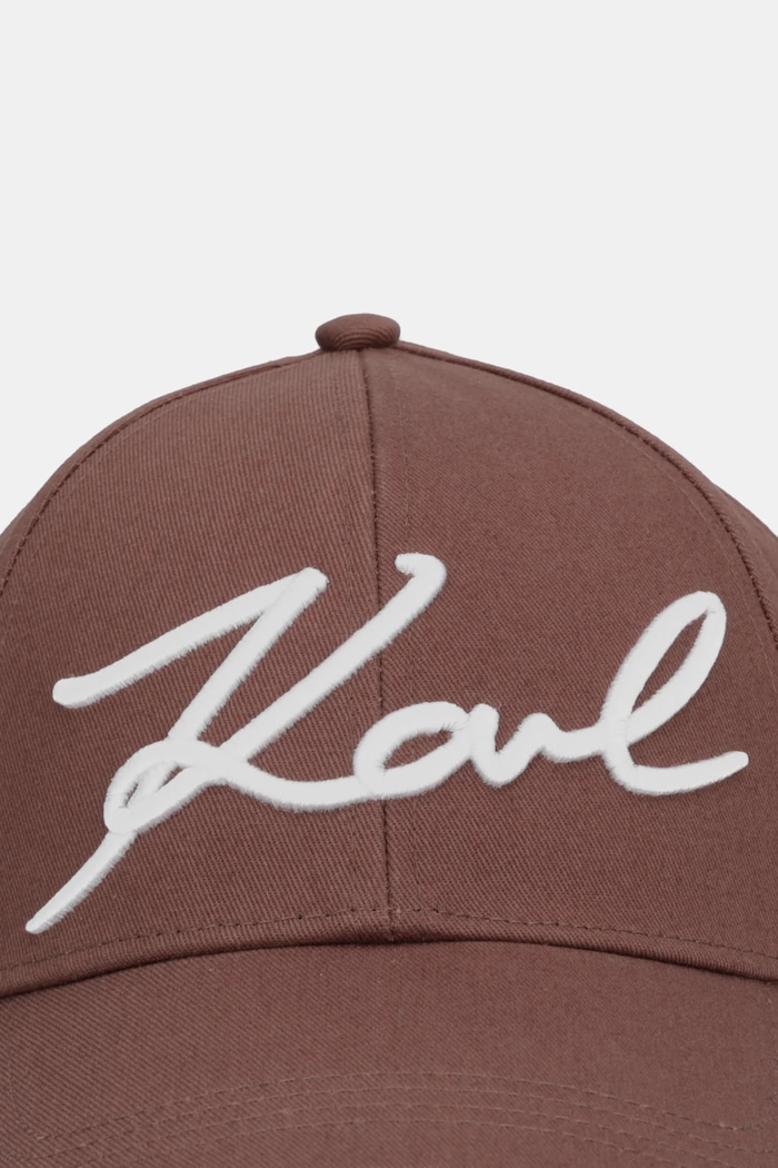 Bavlnená šiltovka Karl Lagerfeld K/SIGNATURE B1W33009 hnedá SS26