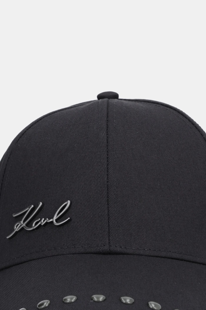Karl Lagerfeld czapka z daszkiem bawełniana K/SIGNATURE B1W33012 czarny SS26