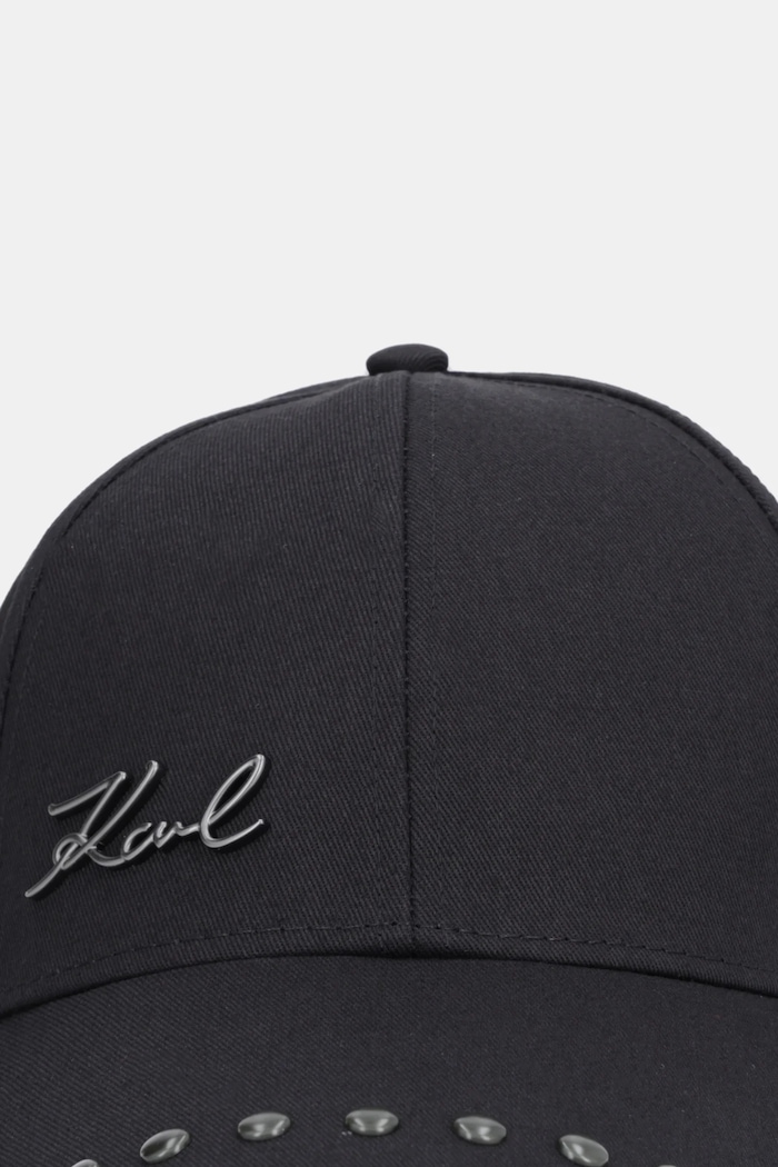 Karl Lagerfeld czapka z daszkiem bawełniana K/SIGNATURE B1W33012 czarny SS26