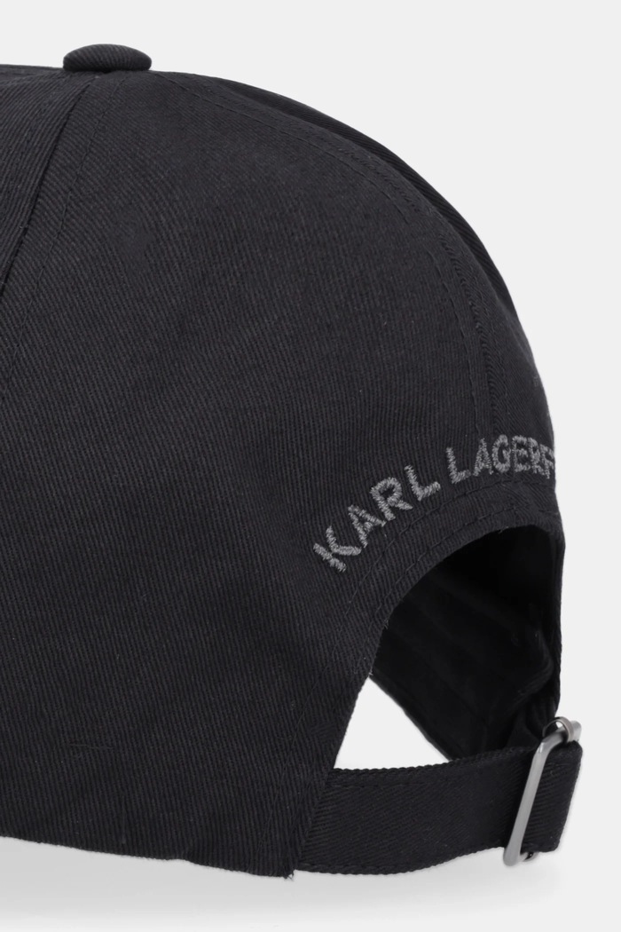 Akcesoria Karl Lagerfeld czapka z daszkiem bawełniana K/SIGNATURE B1W33012 czarny