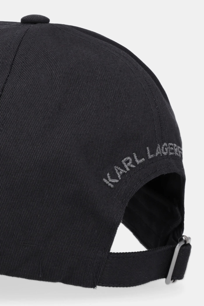 Akcesoria Karl Lagerfeld czapka z daszkiem bawełniana K/SIGNATURE B1W33012 czarny