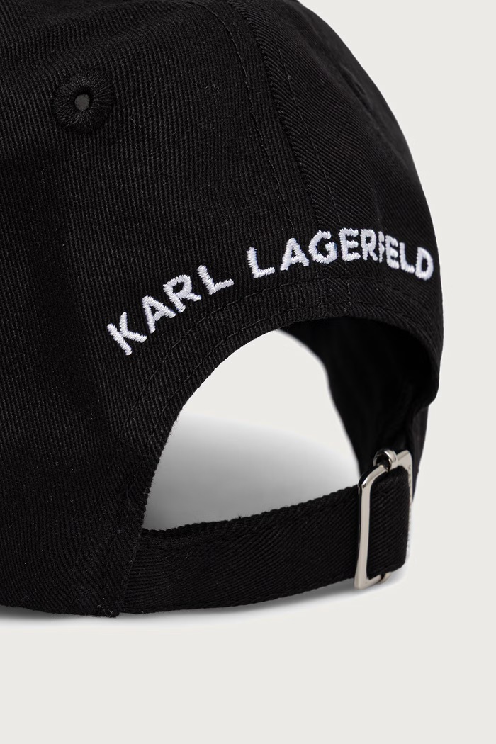 Akcesoria Karl Lagerfeld Czapka z daszkiem bawełniana IKON B1W33018 czarny