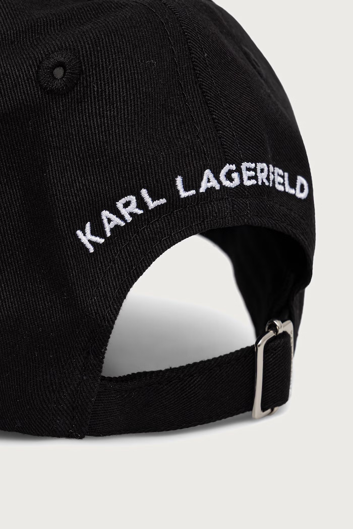 Akcesoria Karl Lagerfeld Czapka z daszkiem bawełniana IKON B1W33018 czarny